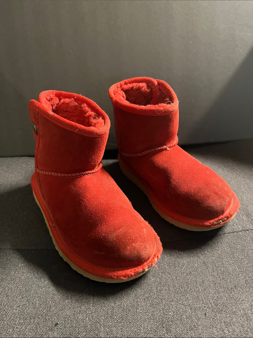 UGG Girls Red Suede Boots